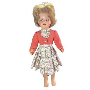 Vintage 50s Maar Sohn 3 M's 19" German Doll Flirty Eyes Short Brown hair blue